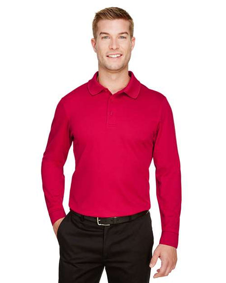 Devon & Jones Men's Tall CrownLux Performance® Plaited Long Sleeve Polo - Devon & Jones 13429
