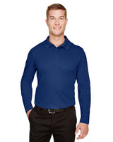 Joe's USA Men's Tall CrownLux Performance® Plaited Long Sleeve Polo