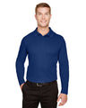 Joe's USA Men's Tall CrownLux Performance® Plaited Long Sleeve Polo