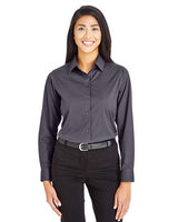 Joe's USA Women's CrownLux Performance® Tonal Mini Check Woven Dress Shirt