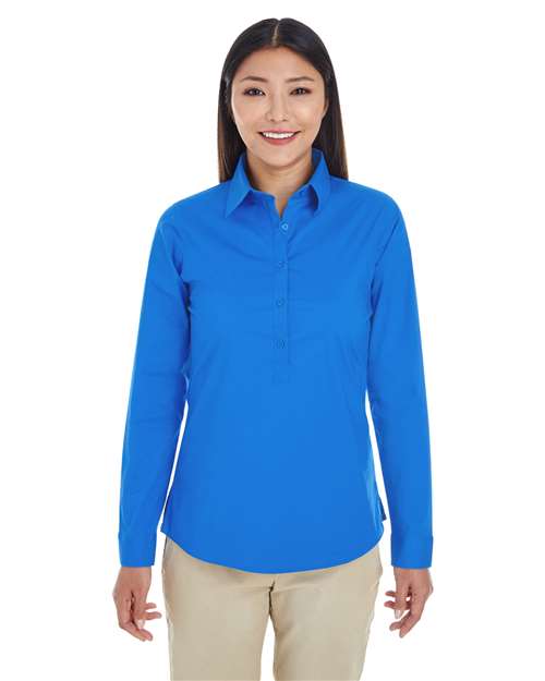 Joe's USA Women's Perfect Fit™ Half-Placket Tunic Dress Shirt
