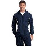 Joe's USA Men's Colorblock Raglan Anorak DRI-EQUIP Large True Navy/White