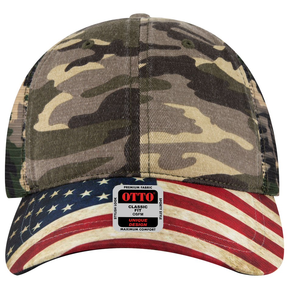 OTTO CAP 6 Panel Low Profile Mesh Back Trucker Dad Hat OTTO 121-1281 Otto Cap CP010 - Camo 010 OSFM - Adult