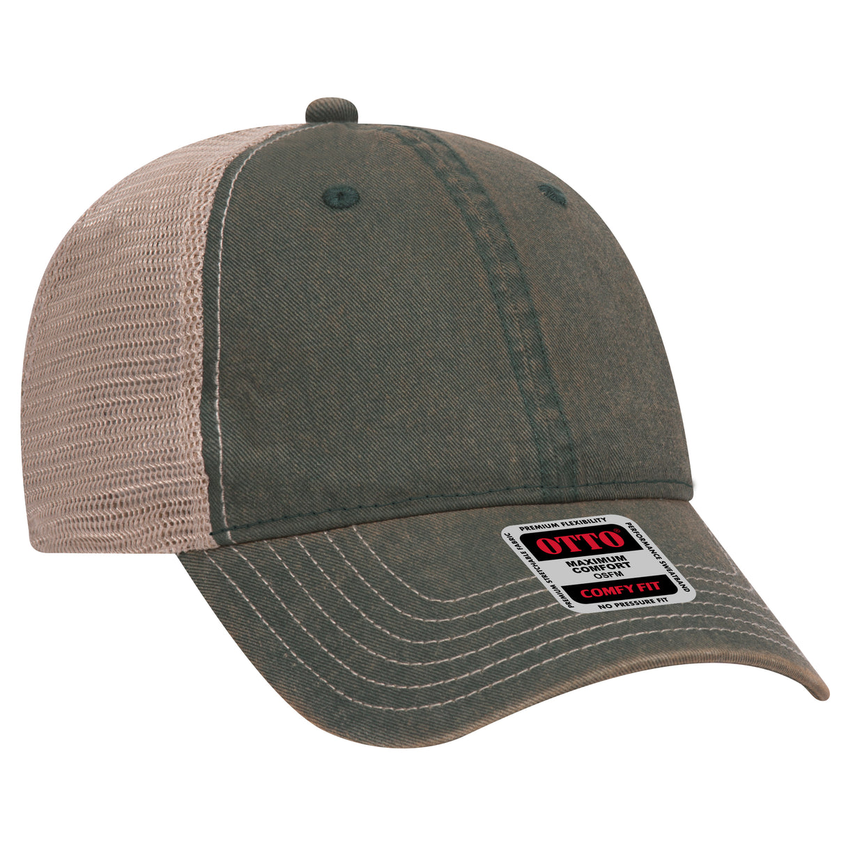 OTTO CAP® 6 Panel Low Profile Mesh Back Trucker Dad Hat OTTO 121-1297