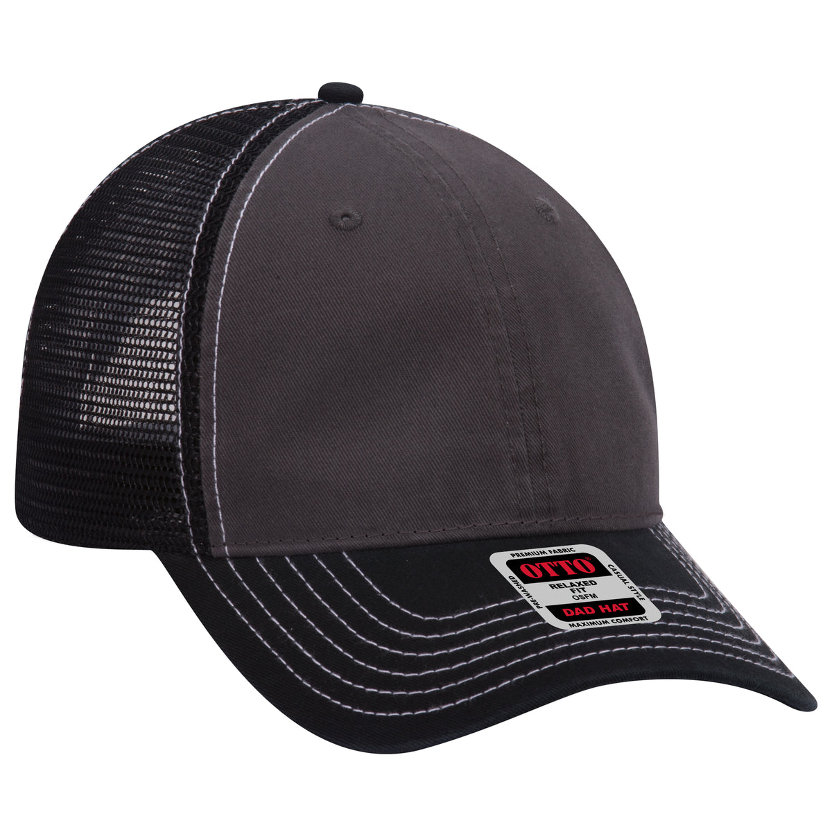 OTTO CAP® 6 Panel Low Profile Mesh Back Trucker Dad Hat OTTO 121-858