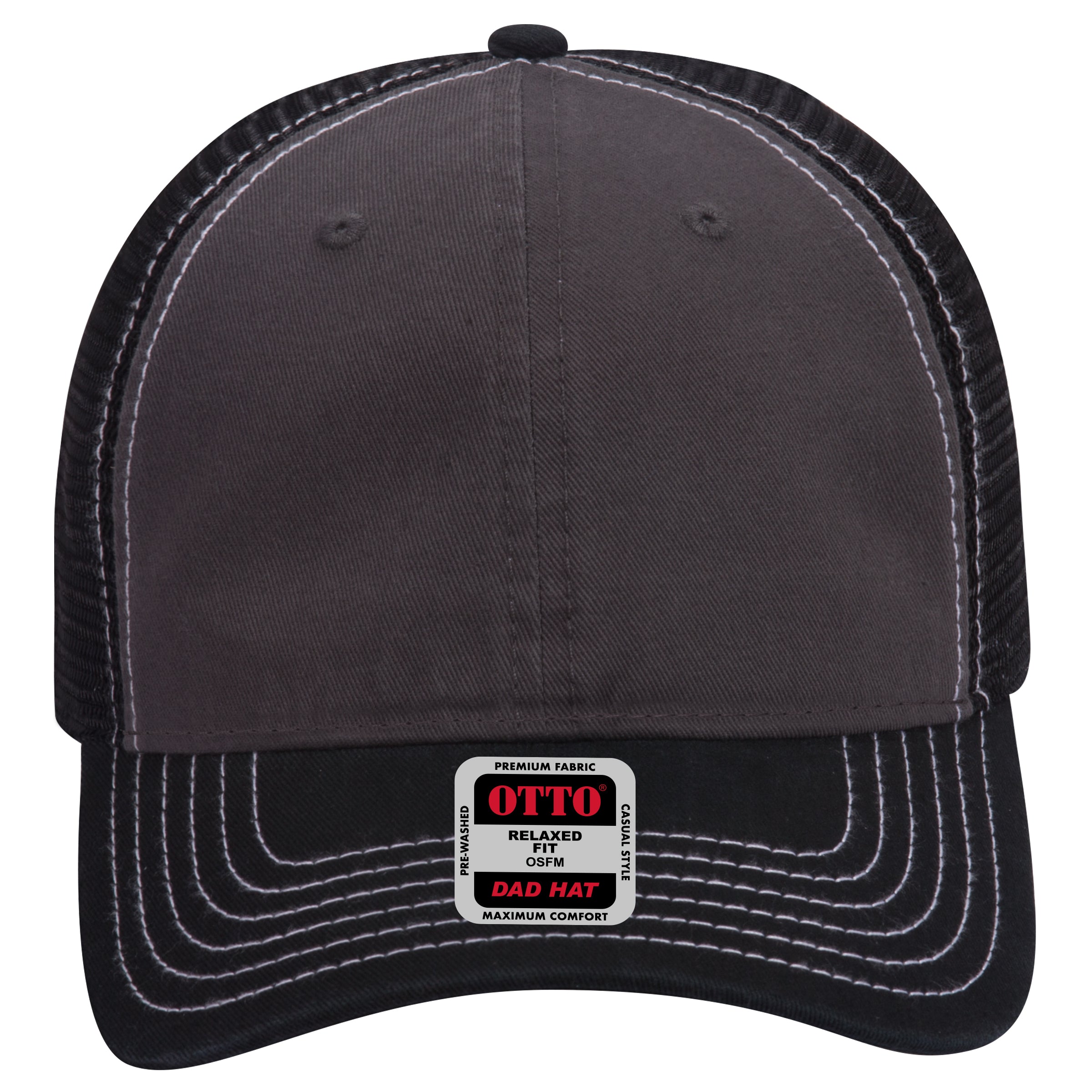 OTTO CAP 6 Panel Low Profile Mesh Back Trucker Dad Hat OTTO 121-858 Otto Cap