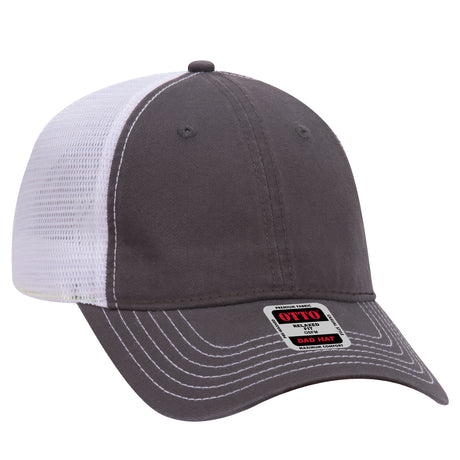 OTTO CAP 6 Panel Low Profile Mesh Back Trucker Dad Hat OTTO 121-858
