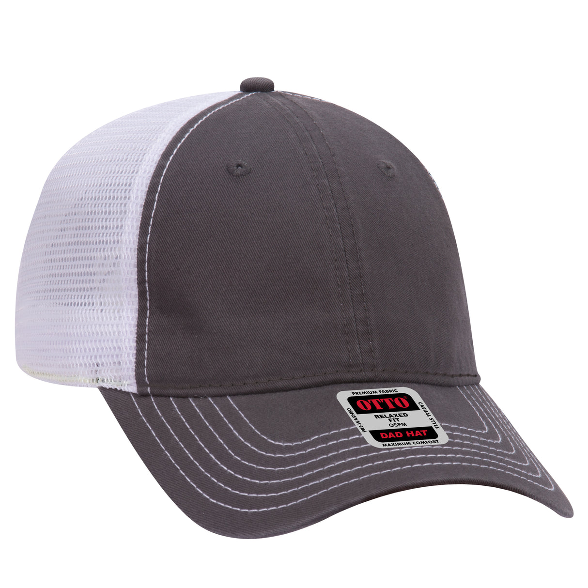OTTO CAP® 6 Panel Low Profile Mesh Back Trucker Dad Hat OTTO 121-858
