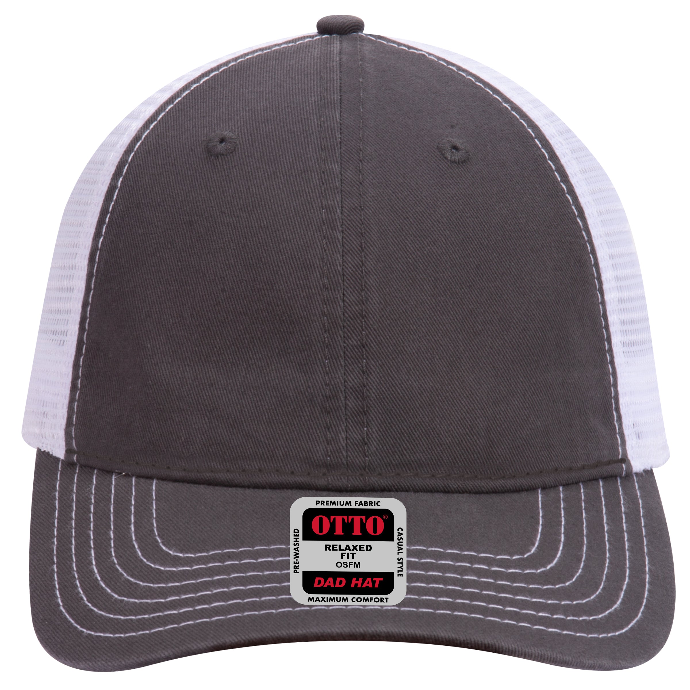 OTTO CAP 6 Panel Low Profile Mesh Back Trucker Dad Hat OTTO 121-858 Otto Cap