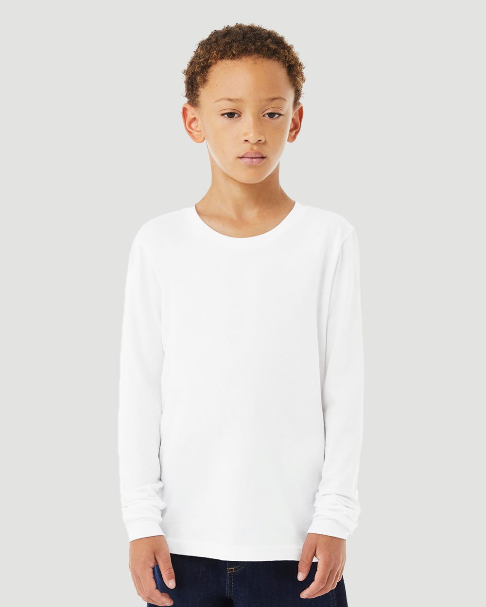Bella + Canvas 3501YCVC Youth Heather CVC Long Sleeve Tee