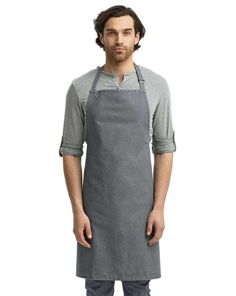 Artisan Collection by Reprime Recycled Bib Apron - Artisan Collection by Reprime RP150 Artisan Collection by Reprime Grey Denim One Size