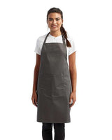 Artisan Collection by Reprime Recycled Bib Apron with Pocket - Artisan Collection by Reprime RP154 Artisan Collection by Reprime Dark Grey One Size