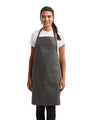 Artisan Collection by Reprime Recycled Bib Apron with Pocket - Artisan Collection by Reprime RP154 Artisan Collection by Reprime Dark Grey One Size