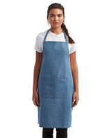 Artisan Collection by Reprime Recycled Bib Apron with Pocket - Artisan Collection by Reprime RP154 Artisan Collection by Reprime Denim Blue One Size