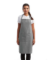 Artisan Collection by Reprime Recycled Bib Apron with Pocket - Artisan Collection by Reprime RP154 Artisan Collection by Reprime Grey Denim One Size