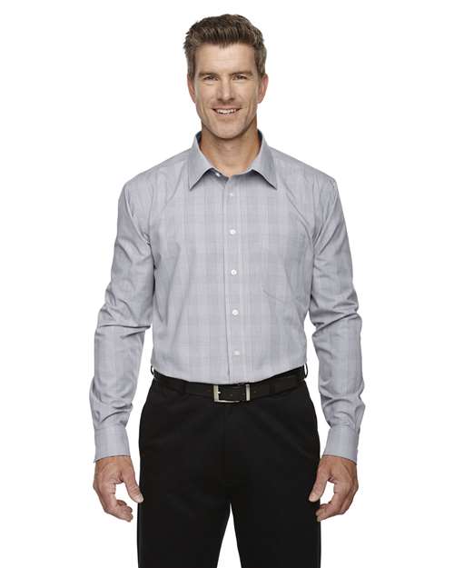 Joe's USA Men's Crown Collection® Glen Plaid Woven Dress Shirt