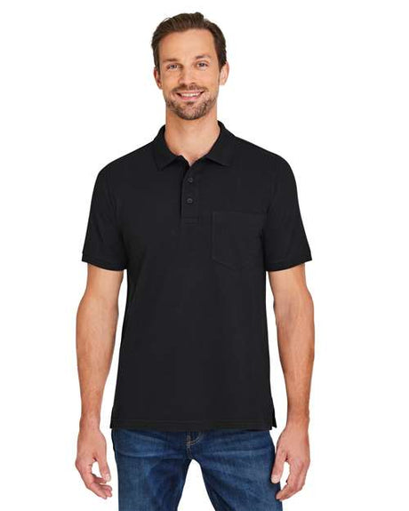 Harriton Men's Valiant Cotton Snag Protect Pocket Polo - Harriton 13921