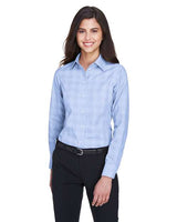 Joe's USA Women's Crown Collection® Glen Plaid Woven Dress Shirt