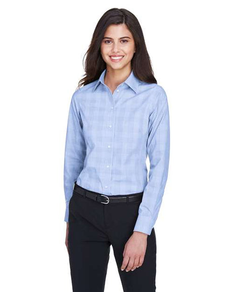 Joe's USA Women's Crown Collection® Glen Plaid Woven Dress Shirt