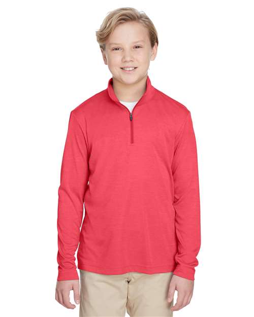 Team 365 Youth Zone Sonic Heather Performance Quarter-Zip Pullover - Team 365 TT31HY
