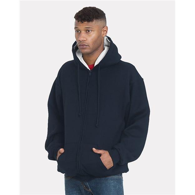 Bayside Unisex USA-Made Super Heavy Thermal Lined Full-Zip Hooded Sweatshirt - Bayside 940 Bayside