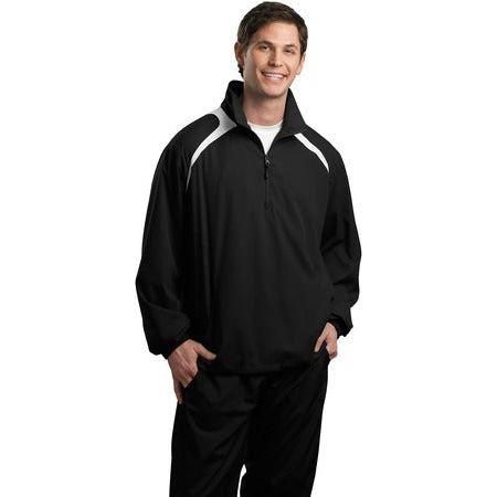 Joe's USA Men's 1/2-Zip Wind Shirt DRI-EQUIP Medium Black/White