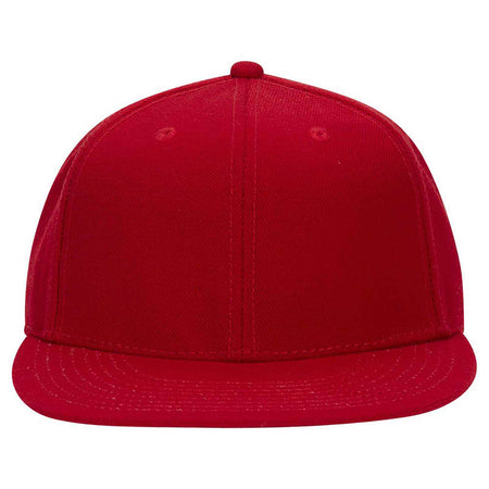 OTTO CAP "OTTO FIT" 6 Panel Mid Profile Flat Visor Baseball Cap OTTO 123-969 Otto Cap 002 - Red 7