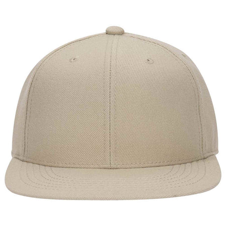 OTTO CAP "OTTO FIT" 6 Panel Mid Profile Flat Visor Baseball Cap OTTO 123-969 Otto Cap 032 - Khaki 7