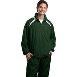 Joe's USA Men's 1/2-Zip Wind Shirt DRI-EQUIP Small Forest Green/White