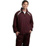 Joe's USA Men's 1/2-Zip Wind Shirt DRI-EQUIP Small Maroon/White