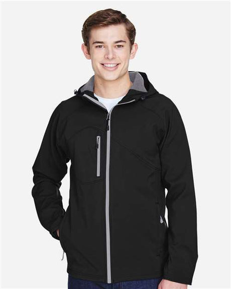 North End Men's Prospect Two-Layer Fleece Bonded Soft Shell Hooded Jacket - North End 14070