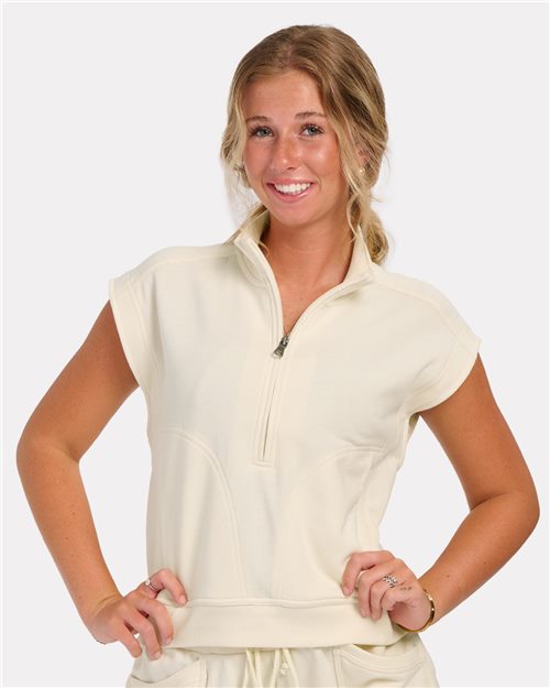 Boxercraft Women's French Terry Half-Zip Short Sleeve Sweatshirt - Boxercraft BW2407