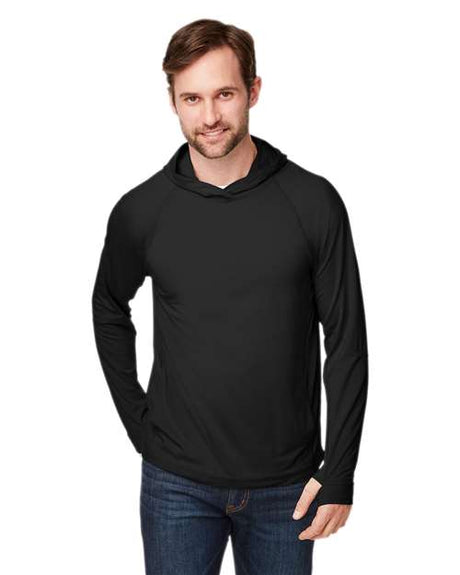 North End Unisex JAQ Stretch Performance Hooded Long Sleeve T-Shirt - North End 14108