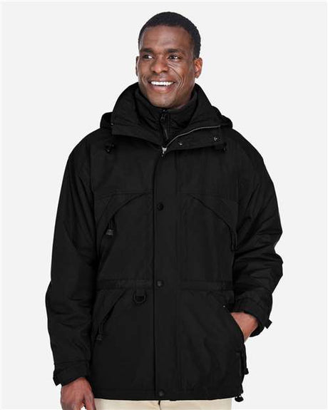 North End Men's 3-in-1 Parka with Dobby Trim - North End 14145
