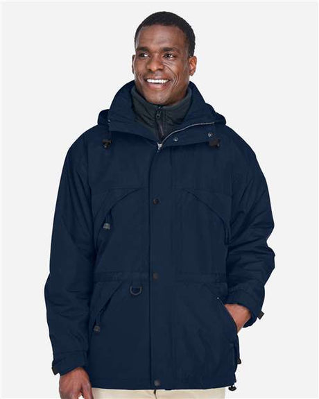 North End Men's 3-in-1 Parka with Dobby Trim - North End 14145