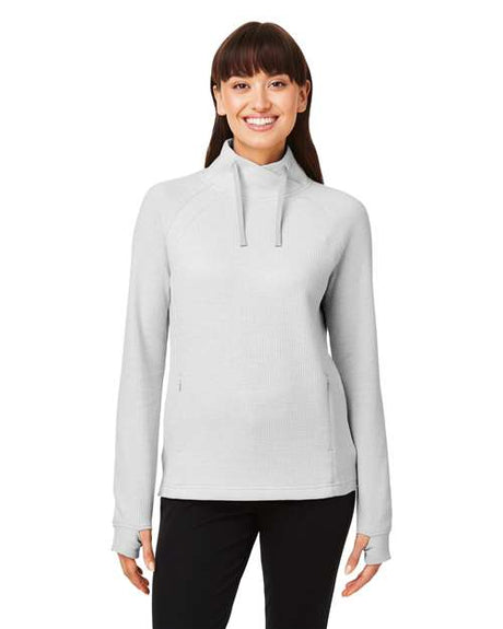 North End Women's Rhythm Waffle Cross-Neck Pullover - North End 14153