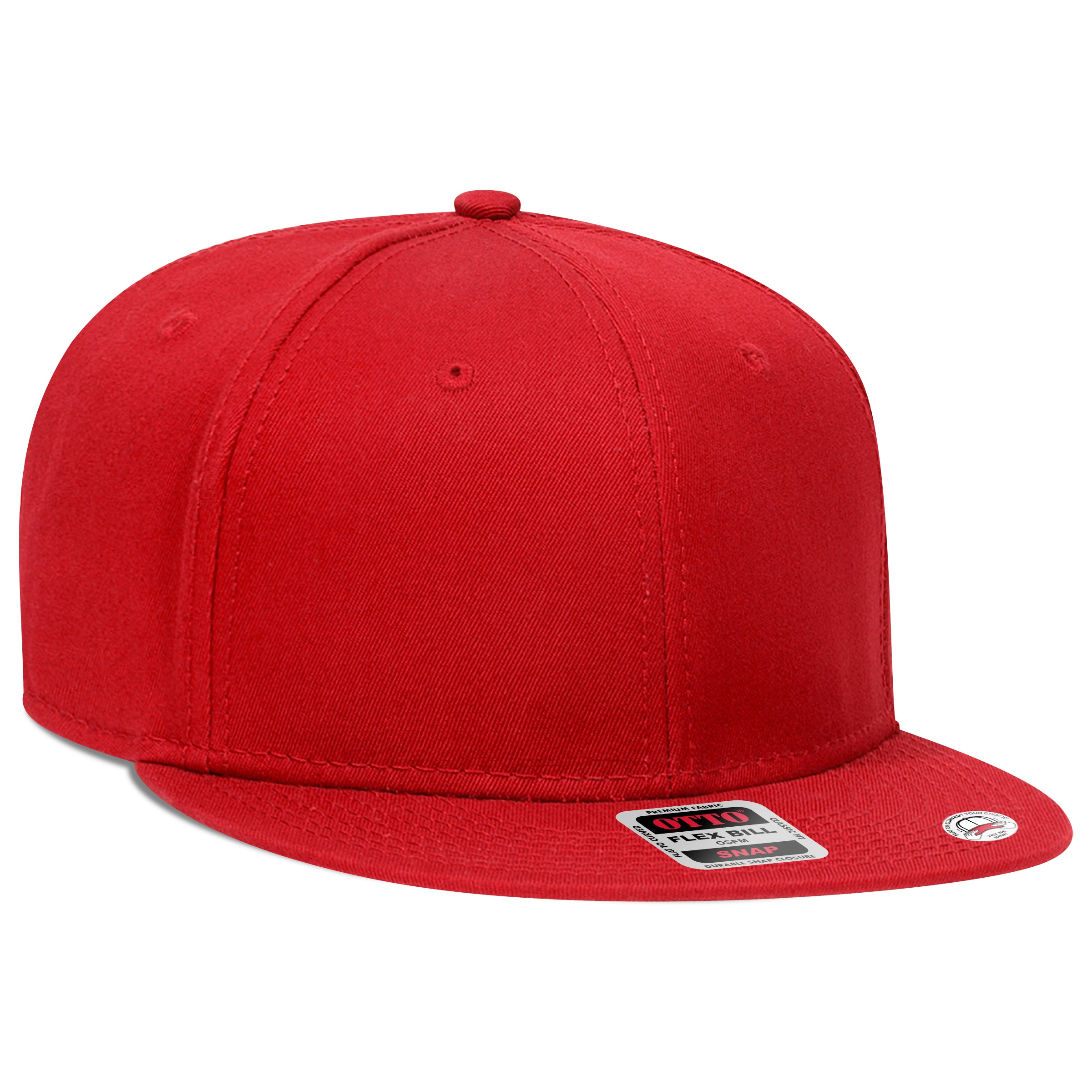 OTTO CAP “OTTO SNAP” 6 Panel Pro Style Snapback Hat OTTO 125-1038 Otto Cap 002 - Red OSFM - Adult