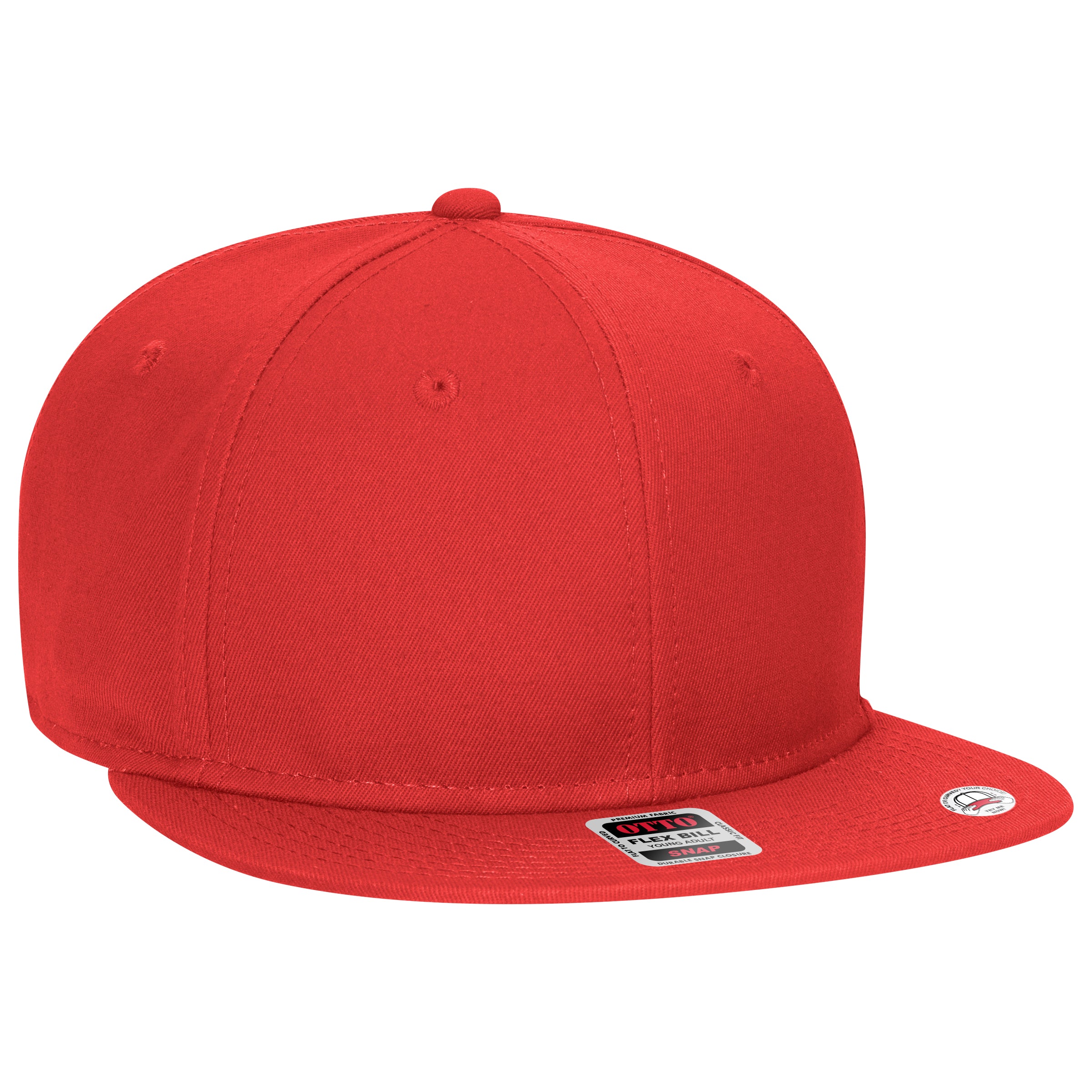 OTTO CAP “OTTO SNAP” 6 Panel Pro Style Snapback Hat OTTO 125-1038 Otto Cap 002 - Red Young Adult