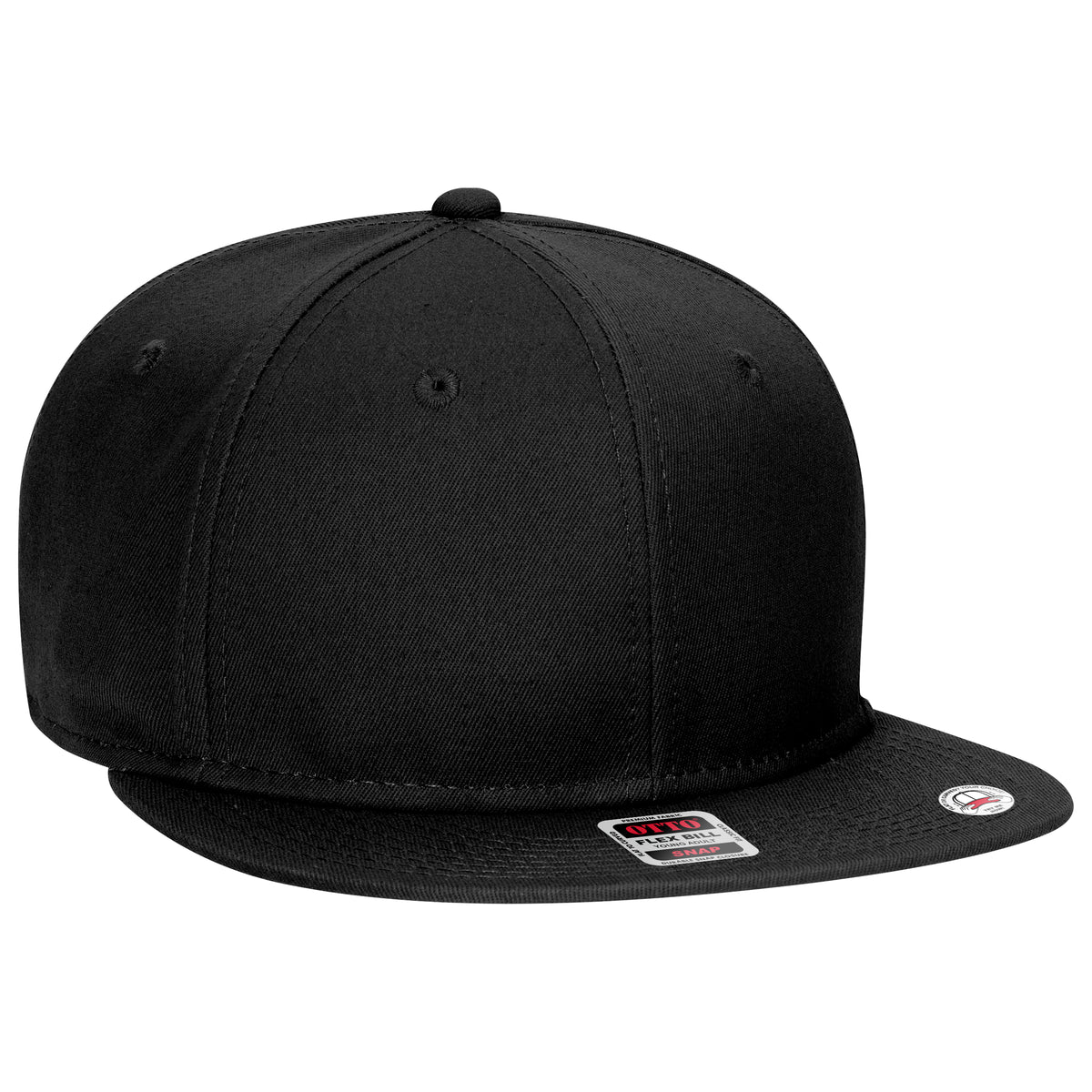 OTTO CAP “OTTO SNAP” 6 Panel Pro Style Snapback Hat OTTO 125-1038 Otto Cap 003 - Black Young Adult