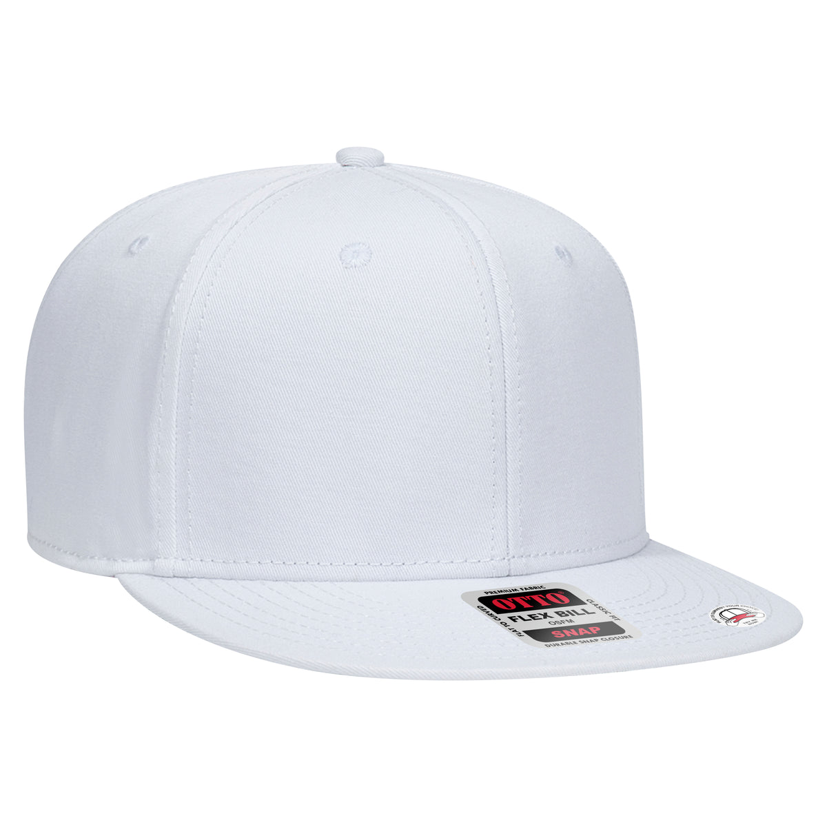 OTTO CAP “OTTO SNAP” 6 Panel Pro Style Snapback Hat OTTO 125-1038 Otto Cap 016 - White OSFM - Adult