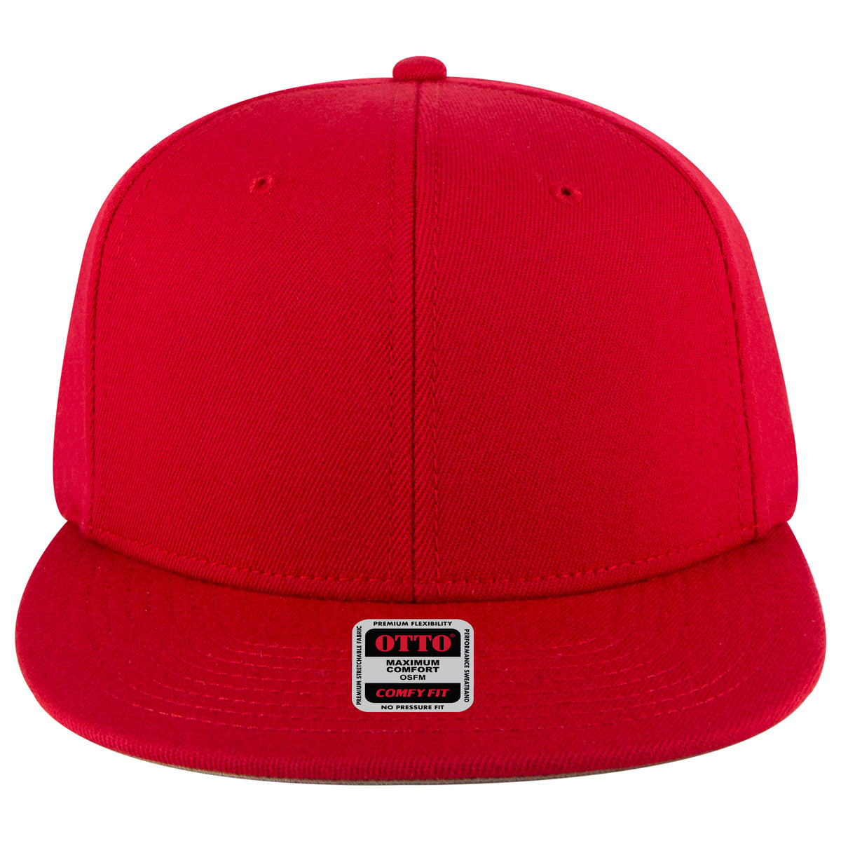 OTTO CAP "OTTO COMFY FIT" 6 Panel Mid Profile Style Snapback Hat OTTO 125-1323 Otto Cap 002 - Red OSFM - Adult