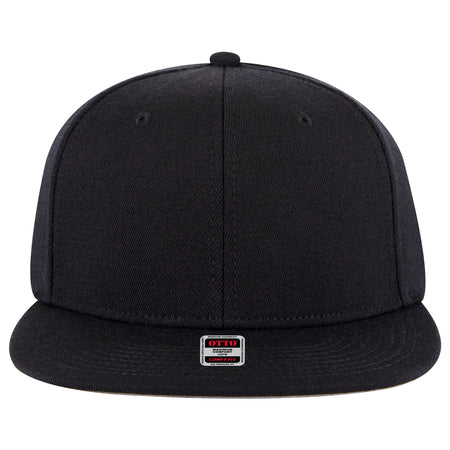 OTTO CAP "OTTO COMFY FIT" 6 Panel Mid Profile Style Snapback Hat OTTO 125-1323 Otto Cap 003 - Black OSFM - Adult