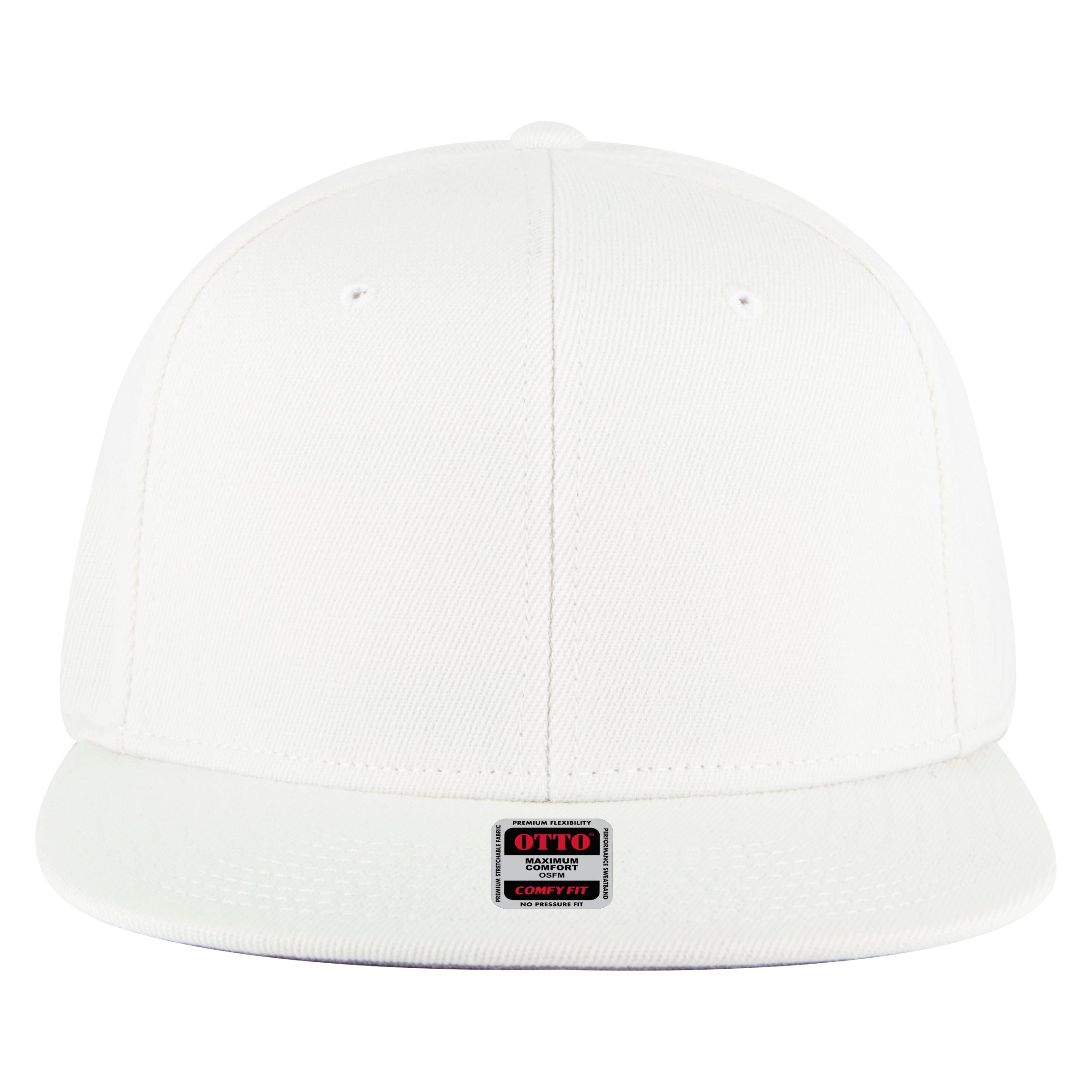 OTTO CAP "OTTO COMFY FIT" 6 Panel Mid Profile Style Snapback Hat OTTO 125-1323 Otto Cap 016 - White OSFM - Adult