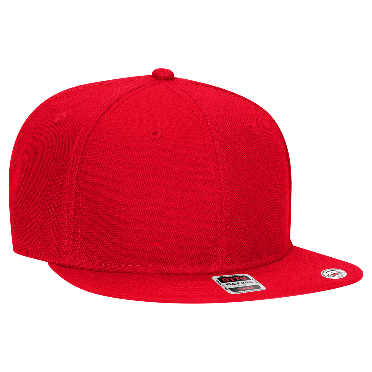 OTTO CAP "OTTO SNAP" 6 Panel Pro Style Snapback Hat OTTO 125-978 Otto Cap 002 - Red OSFM - Adult