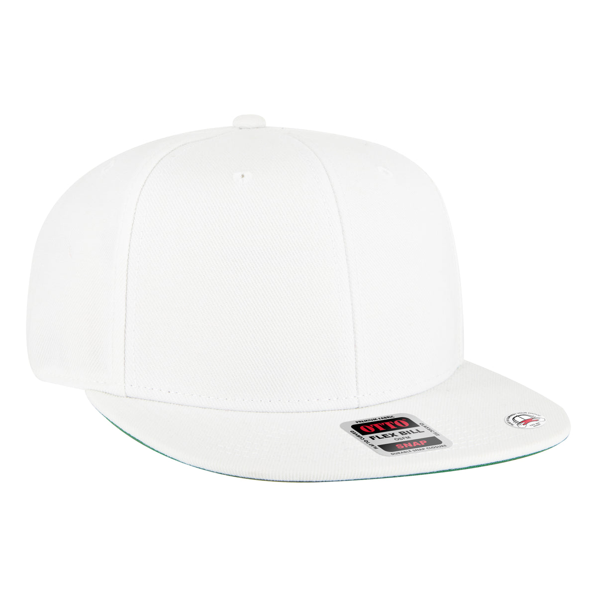 OTTO CAP "OTTO SNAP" 6 Panel Pro Style Snapback Hat OTTO 125-978 Otto Cap 016A - White OSFM - Adult