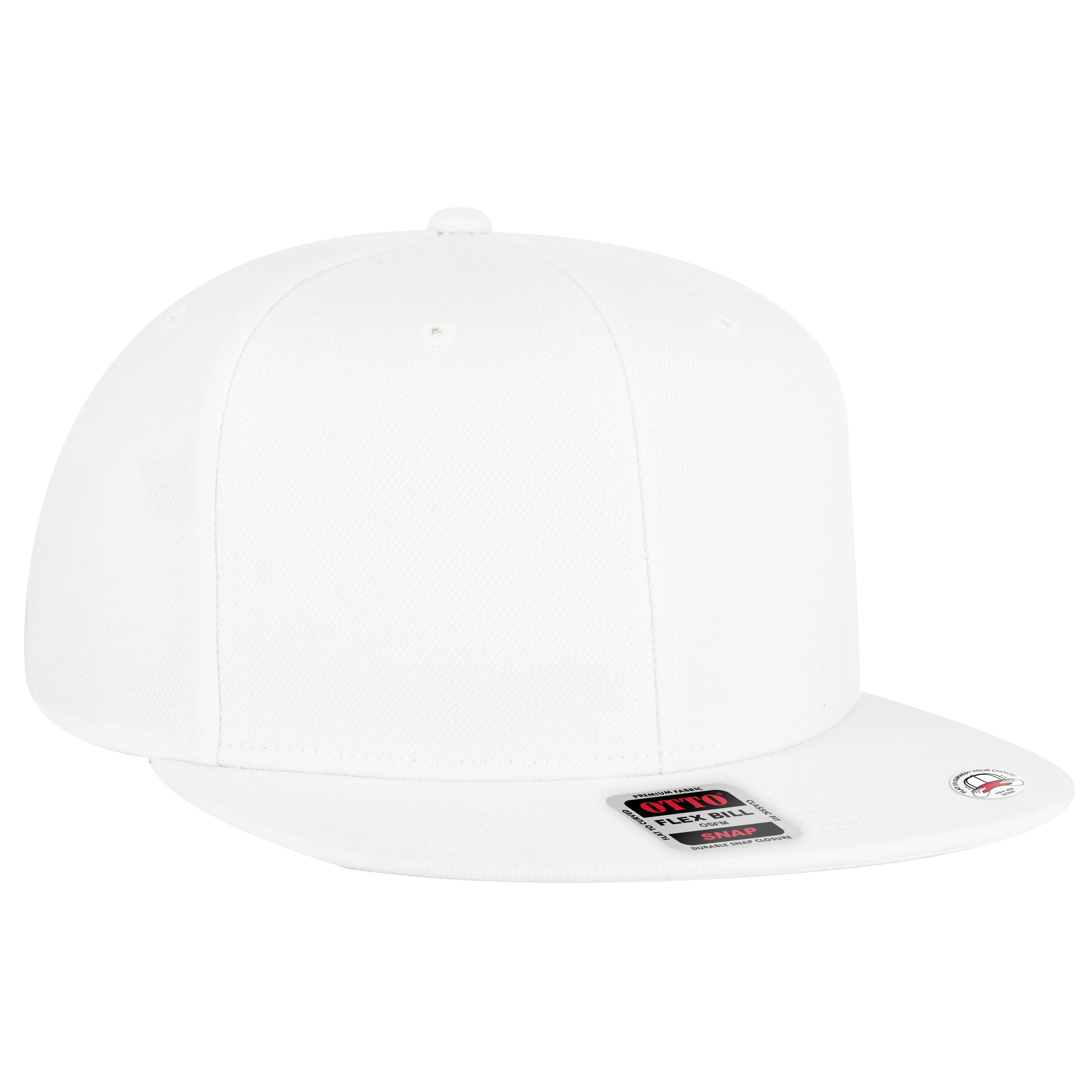 OTTO CAP "OTTO SNAP" 6 Panel Pro Style Snapback Hat OTTO 125-978 Otto Cap 016B - Wht OSFM - Adult