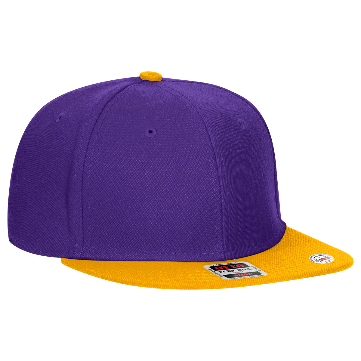 OTTO CAP "OTTO SNAP" 6 Panel Pro Style Snapback Hat OTTO 125-978 Otto Cap 061111 - Gld/Pur/Pur OSFM - Adult