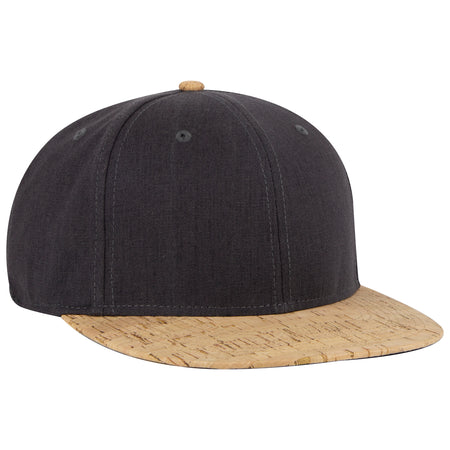 OTTO CAP "OTTO SNAP" 6 Panel Pro Style Snapback Hat OTTO 125-978 Otto Cap 11225 - Cork/Ch Gry OSFM - Adult