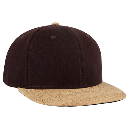 OTTO CAP "OTTO SNAP" 6 Panel Pro Style Snapback Hat OTTO 125-978 Otto Cap 11239 - Cork/Dk.Brn OSFM - Adult