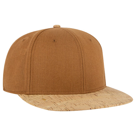 OTTO CAP "OTTO SNAP" 6 Panel Pro Style Snapback Hat OTTO 125-978 Otto Cap 11284 - Cork/Cy Brn OSFM - Adult